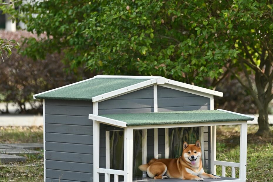Cozy Comfort: A Review of the 47.2'' Large Wooden Dog House for Indoor & Outdoor Use!