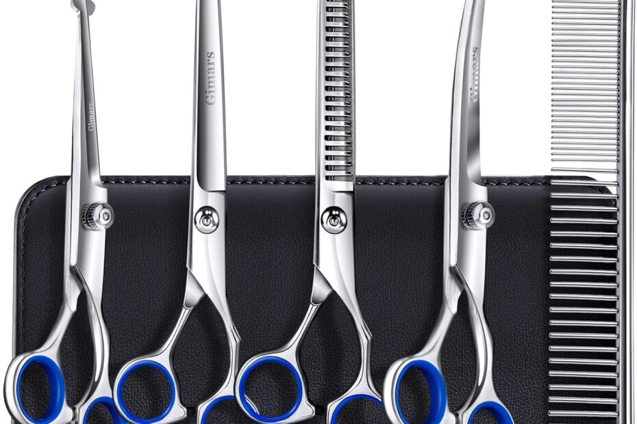 Groom Like a Pro: Review of Gimars 6-in-1 Titanium Coated Dog Grooming Scissors
