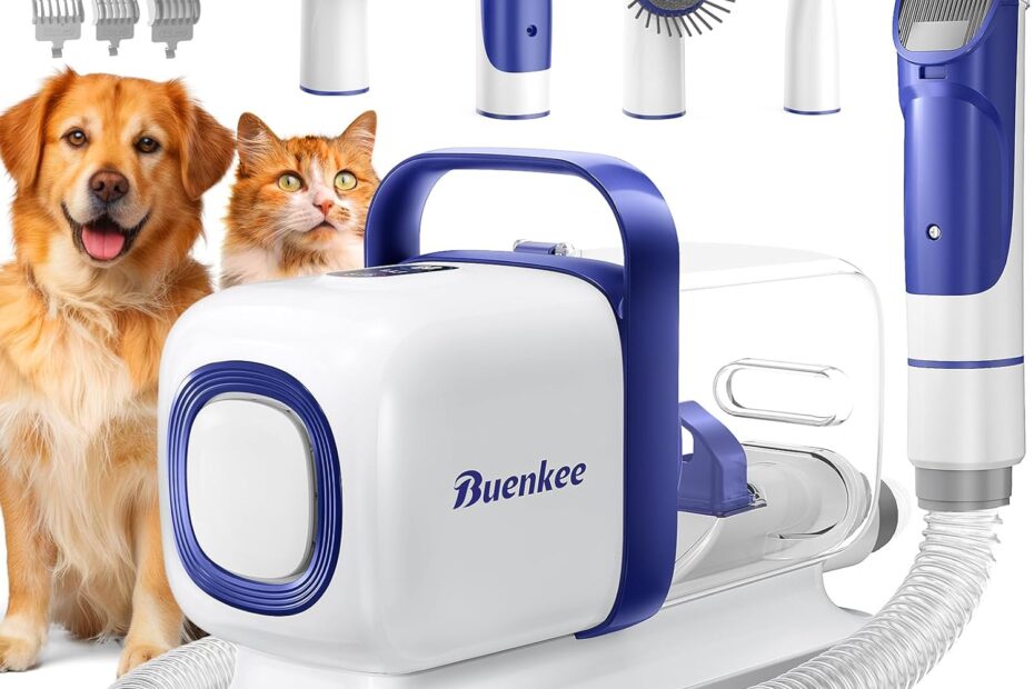 Say Goodbye to Mess: The Ultimate Dog Grooming Kit with Vacuum!