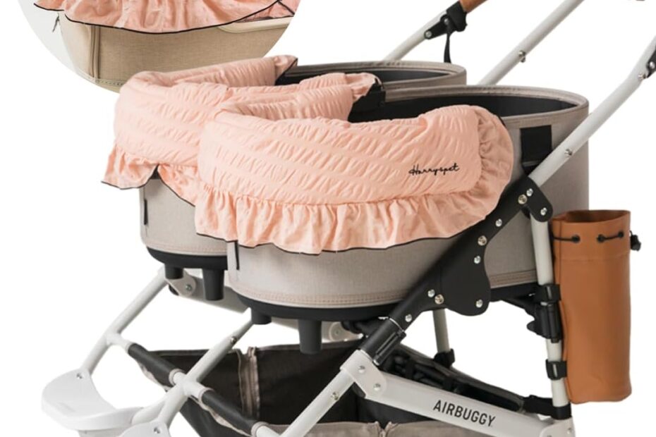 Stylish Strolls: Harryspet Margaret Lace Pet Stroller Cover in Coral Pink