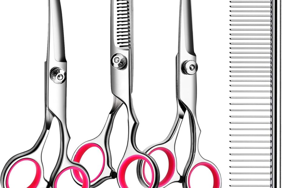Transform Your Pet's Grooming Experience with the 5 in 1 Dog Grooming Scissors Kit!
