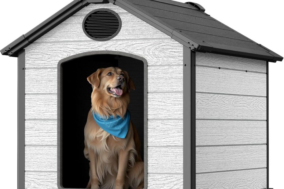 Ultimate Comfort: 46" Weatherproof Dog House for Large Breeds