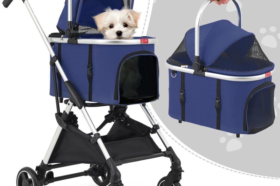 Ultimate Comfort: Review of the Navy Blue Dog Stroller for Small to Medium Pets