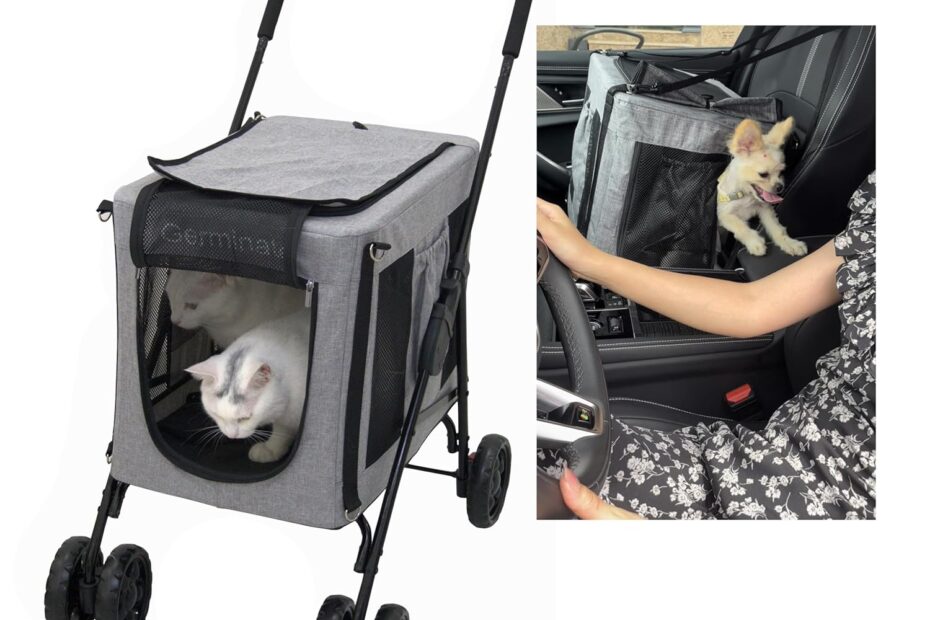 Ultimate Comfort: The 3-in-1 Dog Cat Stroller for Small & Medium Pets!
