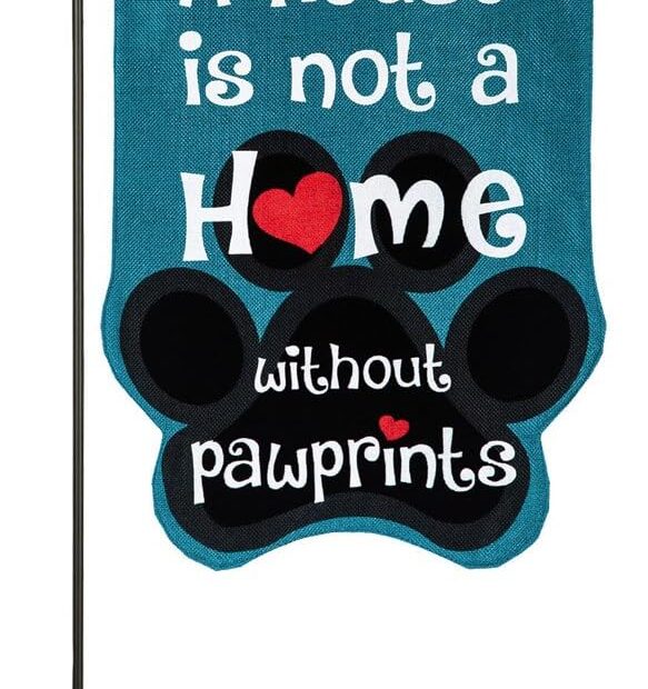 Add a Touch of Love with the Evergreen Pawprints Garden Flag!