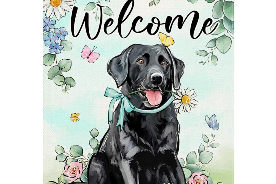 Brighten Your Garden: The Spring Black Labrador Flag Every Dog Lover Needs!