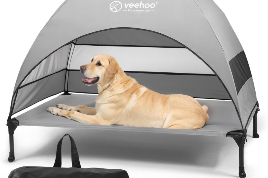 Chill in Comfort: Review of the Veehoo Cooling Elevated Dog Bed with Canopy