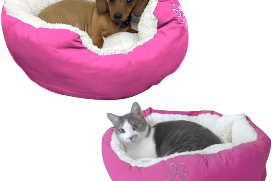 Cozy Comfort: Evelots Anti-Anxiety Donut Bed for Happy Cats & Small Dogs