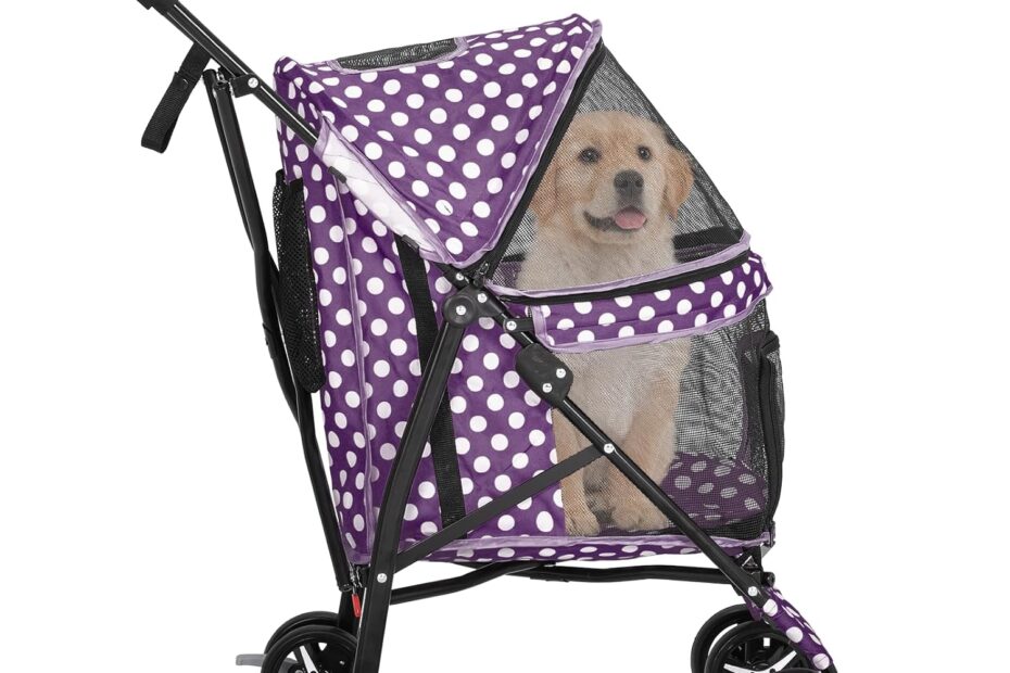 Discover the Convenience of the Athena Collection 4-Wheel Pet Stroller for Your Furry Friend!