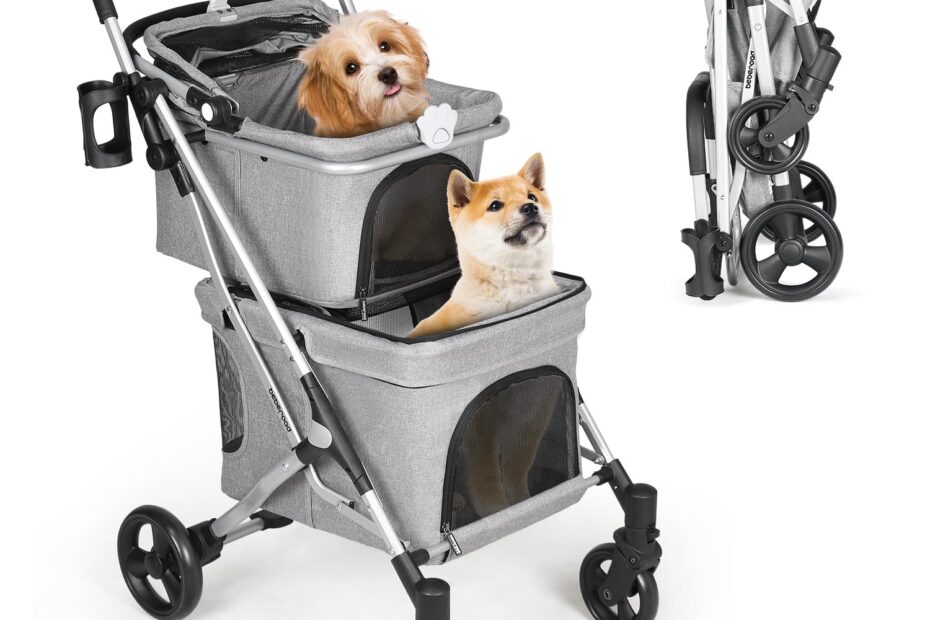 Explore Adventures with the T1 Double Pet Stroller: A Must-Have for Small Dogs and Cats!