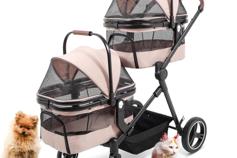 Explore Comfort: The Ultimate Foldable Pet Stroller for Your Furry Duo!