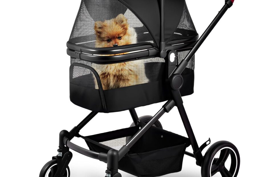 Explore Freedom with the 3-in-1 Foldable Dog Stroller: Perfect for Pets Up to 50lbs!