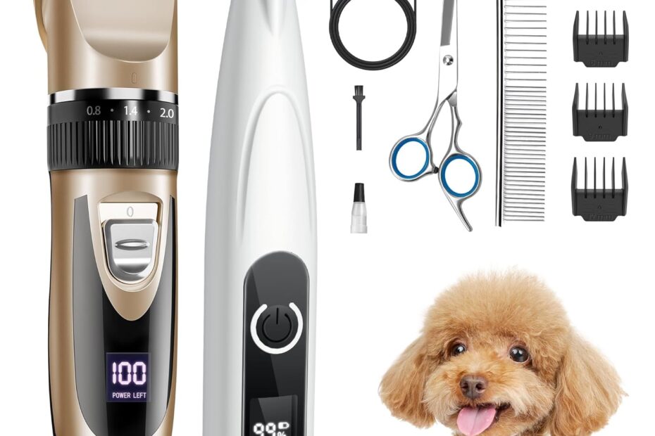 Groom Like a Pro: Discover the 2 in 1 Low Noise Dog Grooming Kit!