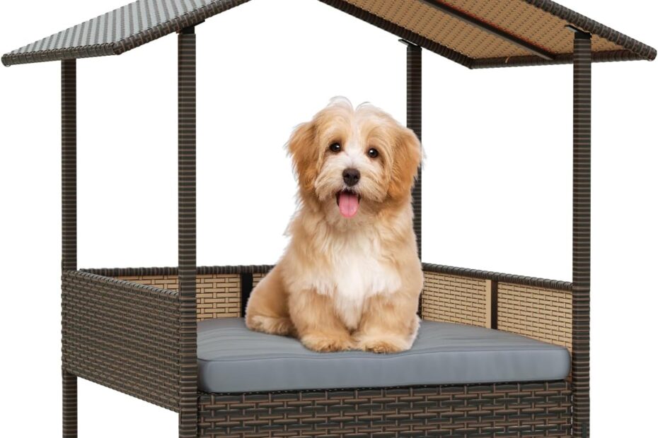 LEMBERI Outdoor Rattan Dog House: The Ultimate Cozy Retreat for Your Pet!