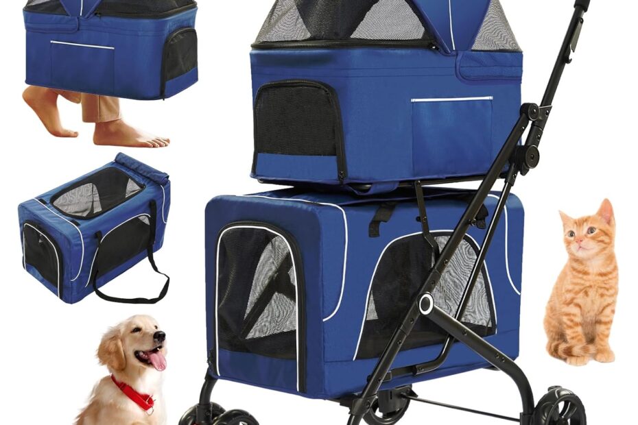 Make Every Walk a Breeze: The Ultimate 4-in-1 Dog Stroller for Small to Medium Pets!