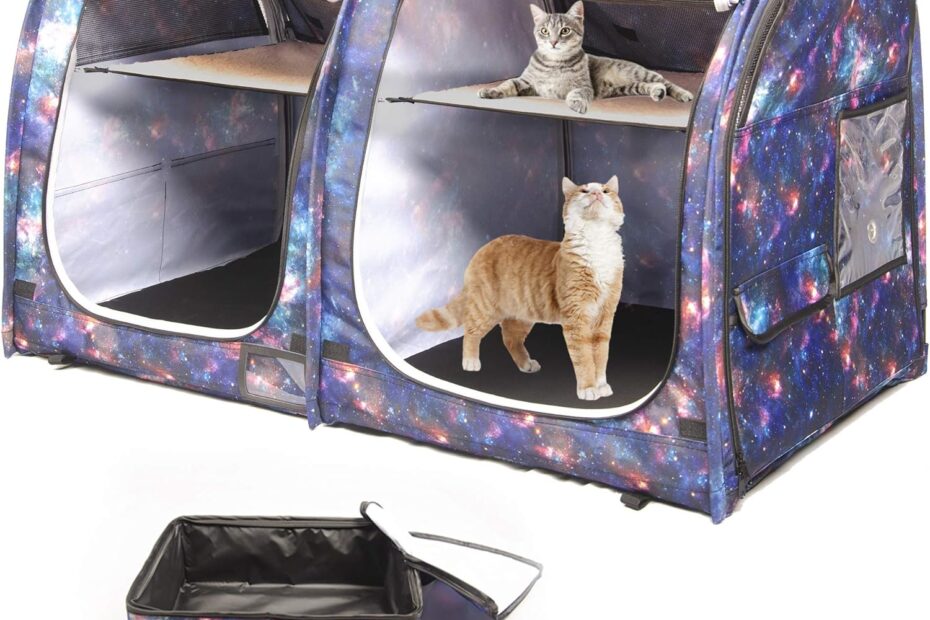 Mispace Portable Twin Compartment Cat Cage: The Ultimate Travel Condo for Cats & Dogs