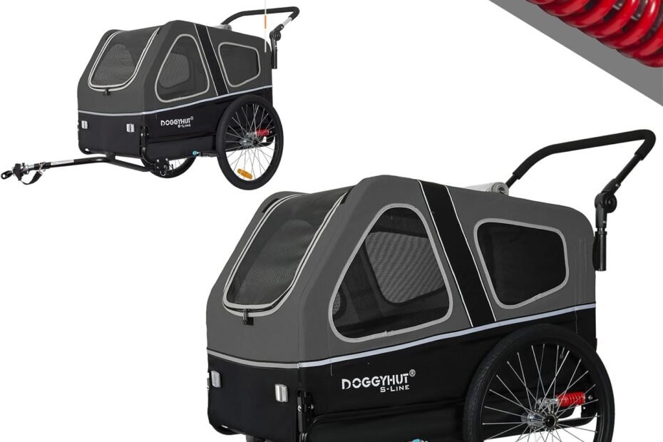 Ride with Style: Review of the DOGGYHUT® S-Line XL Pet Bike Trailer & Stroller for Big Dogs