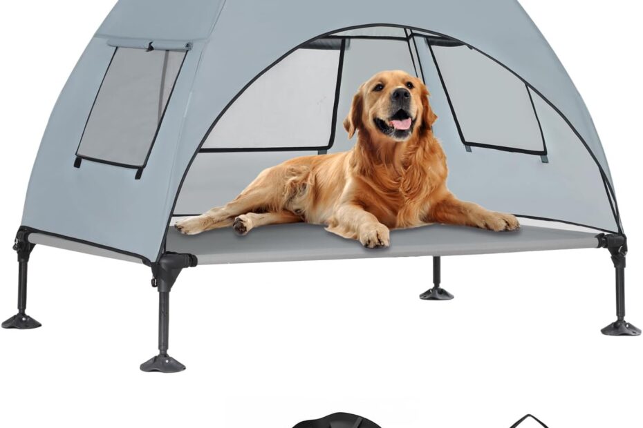 Sunshine & Comfort: Review of the Elevated Outdoor Dog Bed with Canopy