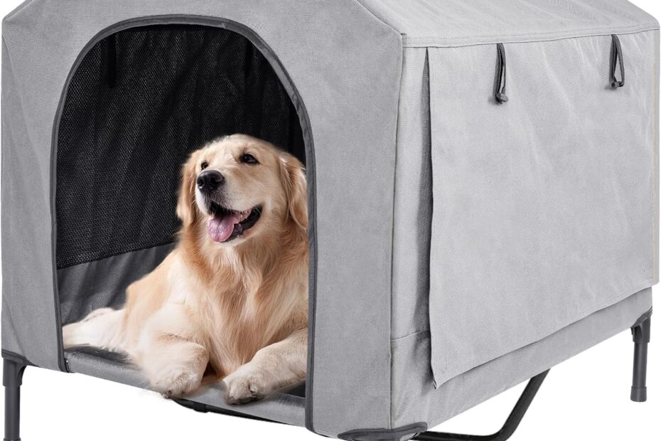 The Ultimate 2-in-1 Elevated Dog Bed: Comfort and Shelter for Your Furry Friends!