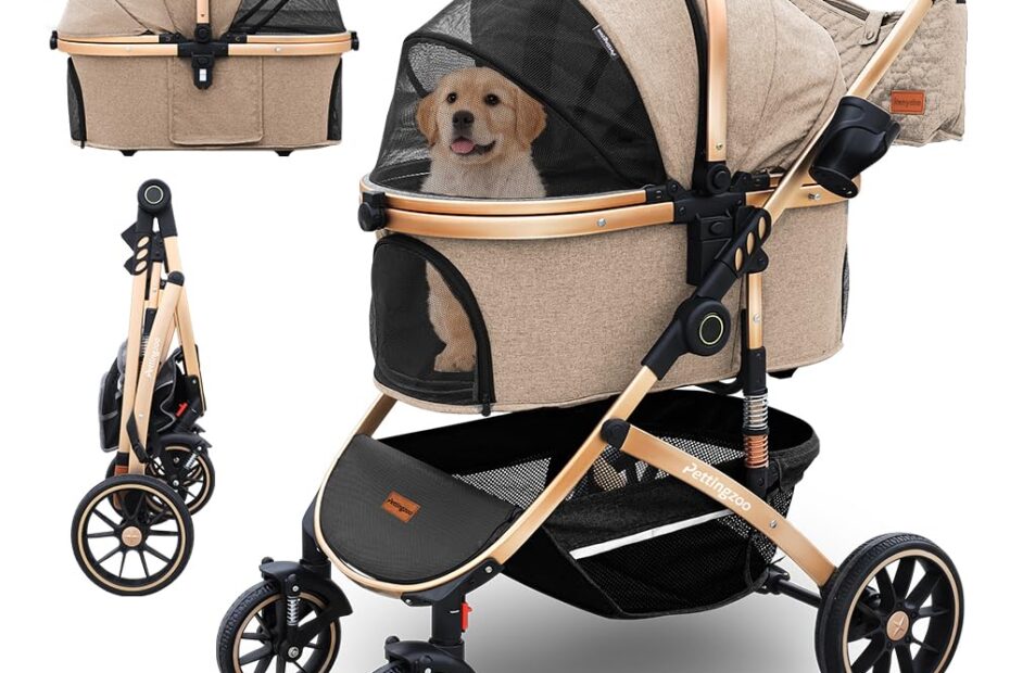 The Ultimate Pet Stroller: 3-in-1 Comfort for Furry Friends Up to 60 lbs!