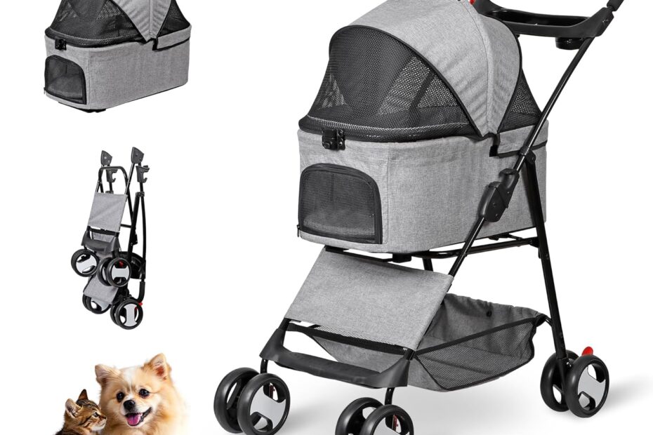 Ultimate Comfort: Review of the Foldable 4-Wheel Pet Stroller for Your Furry Friends!