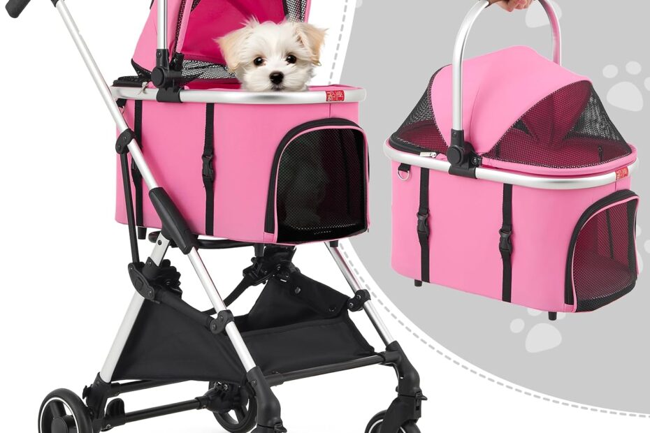 Unleash Adventures: The Perfect Pink Stroller for Small to Medium Dogs!