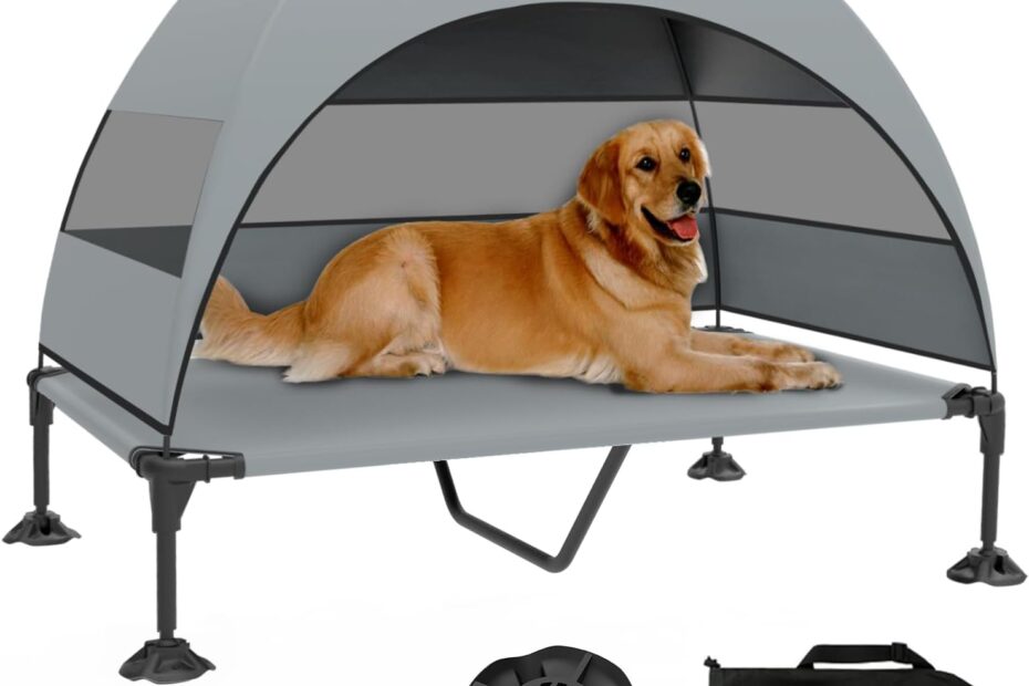Unwind in Style: The Ultimate Elevated Dog Bed with Canopy for Large Breeds!