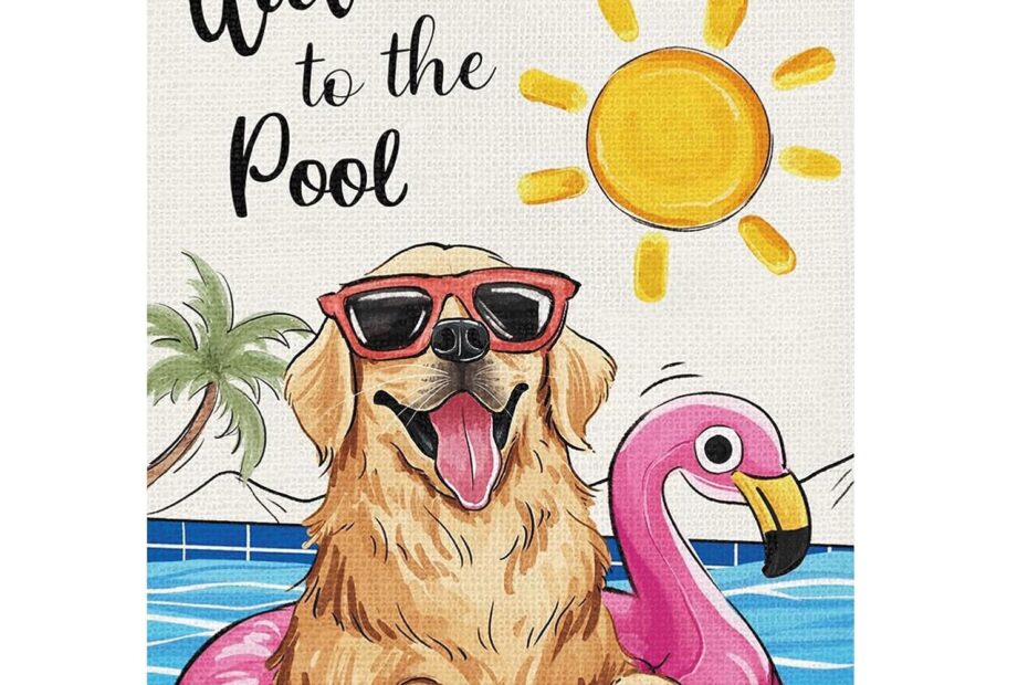 Add Joy to Your Garden with the Louise Maelys Summer Pool Flag - Perfect for Dog Lovers!