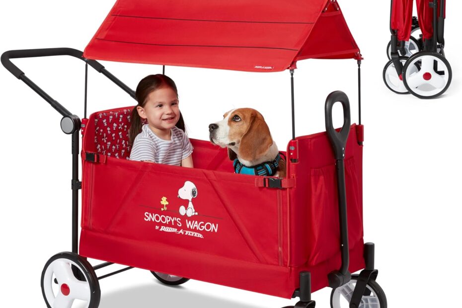 Adventure Awaits: The Ultimate Snoopy Folding Wagon for Pets and Kids by Radio Flyer!