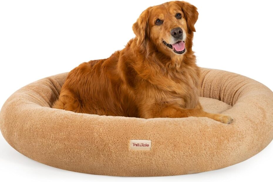 Discover the Ultimate Comfort: Cooling & Calming Donut Dog Bed for Large Dogs!