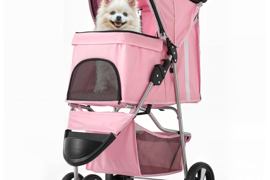 Explore the MoNiBloom 3-Wheels Pet Stroller: Comfort & Style for Your Furry Friend!