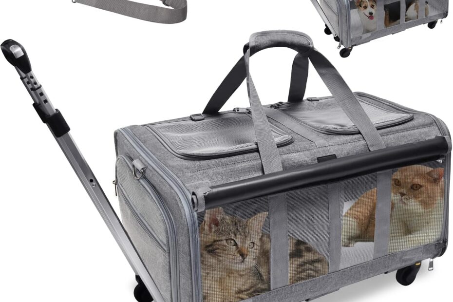 Explore with Ease: Review of the GJEASE Double-Compartment Cat Rolling Carrier for Adventurous Pet Owners