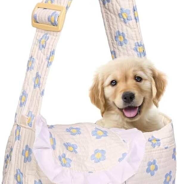 Floral Print Pet Carrier: The Stylish Hands-Free Solution for Small Dogs and Cats!