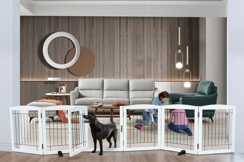 Secure Your Space: Review of the Foldable Freestanding Dog Gate with Door