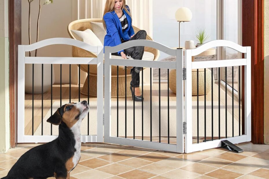 Secure Your Space: Review of the ZJSF Freestanding Foldable Dog Gate
