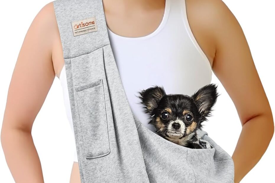 Stylish & Safe: The Perfect Pet Dog Sling Carrier for On-the-Go Adventures!