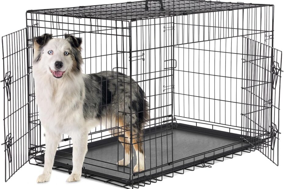 Top Review: Sweetcrispy 42 Inch Double Door Dog Crate – The Ultimate Pet Kennel for Comfort and Convenience!