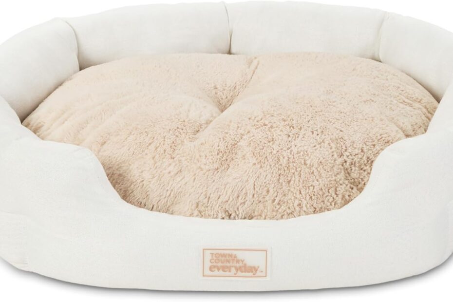 Transform Your Pet's Naptime with the CuddleTown Faux Linen Cozy Cuddler Bed!