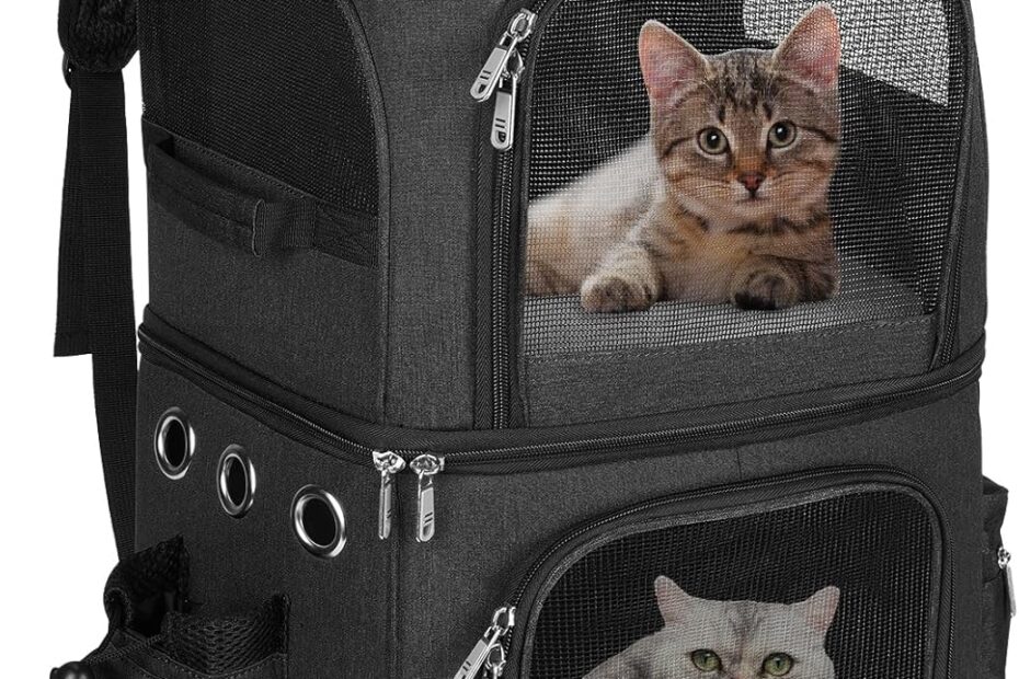 Travel in Style: The Ultimate Double-Compartment Pet Carrier Backpack for Cats and Dogs