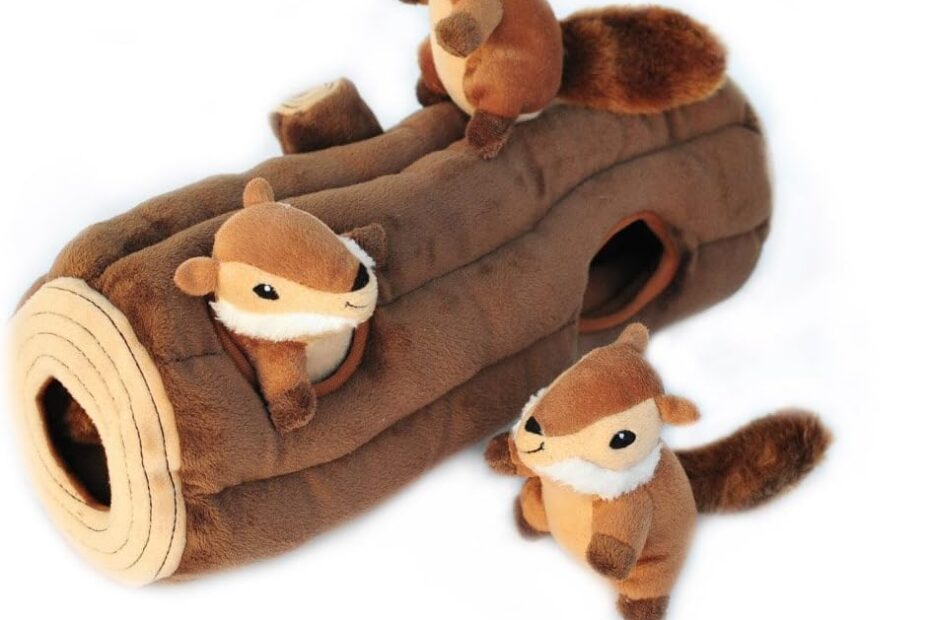 Unleash Fun: ZippyPaws Burrow Chipmunk Log - The Ultimate Interactive Puzzle Toy for Dogs!