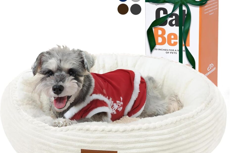 Cozy Comfort: The Ultimate 23in Cream Round Pet Bed Review!