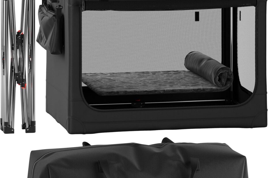 Discover the Convenience of the Noah & Paw Collapsible Dog Crate: Perfect for Travel with Your Large Breed!