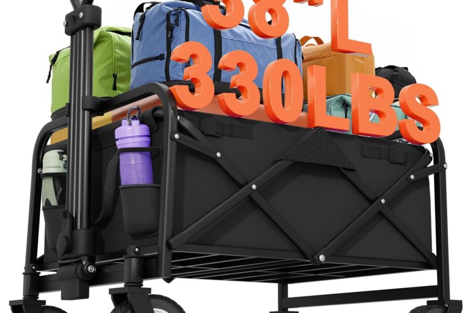 Discover the Versatile PayLessHere 38" Collapsible Wagon: Your Ultimate Companion for Beach, Camping, and Garden!