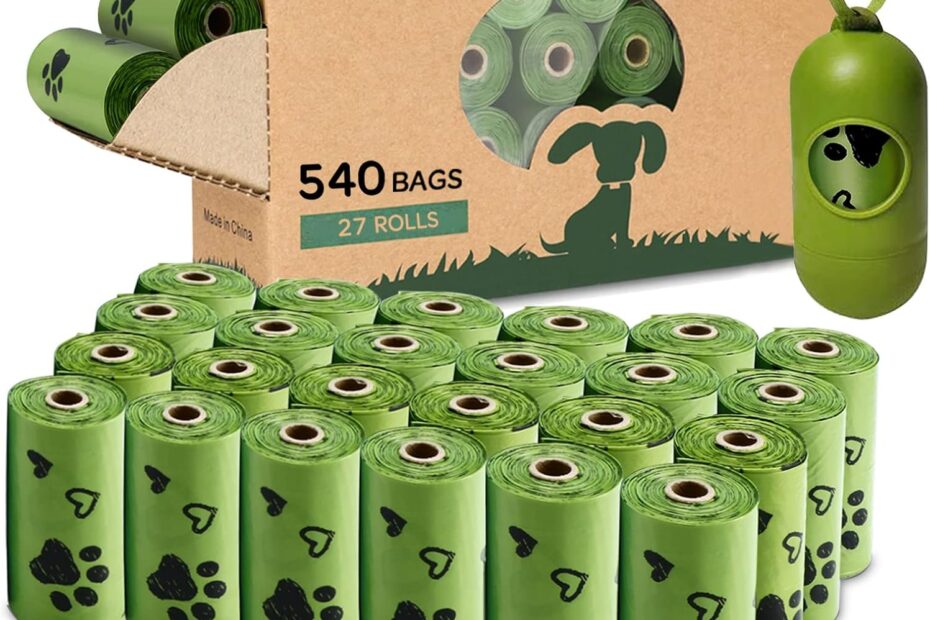 Eco-Friendly Dog Poop Bags: 540 Biodegradable Waste Bags with Dispenser for Easy Cleanup