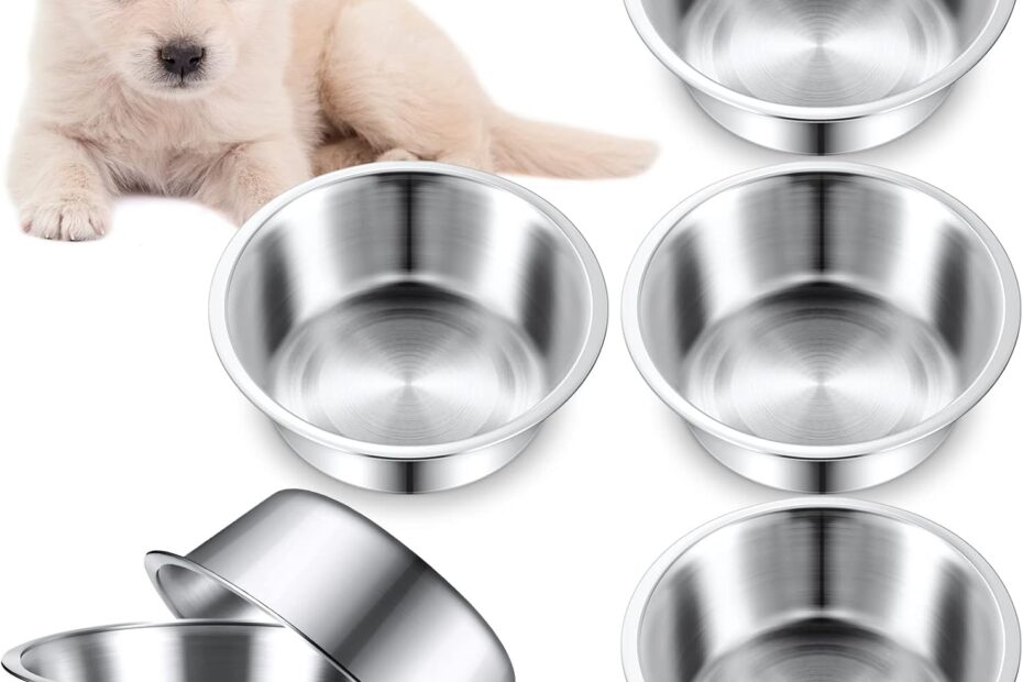 Elevate Feeding Time: Yahenda's Durable 6-Pack Stainless Steel Dog Bowls