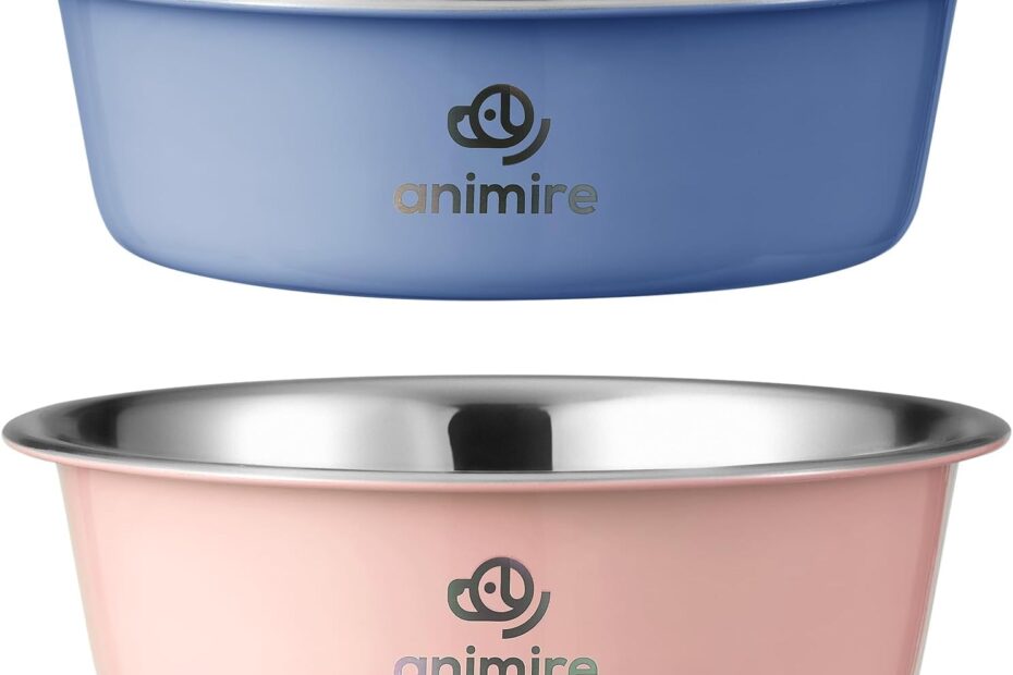 Elevate Mealtime: Review of Animire's Nonslip Stainless Steel Dog Bowl Set