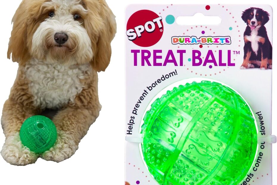 Elevate Playtime with the SPOT Dura-Brite Treat Ball: The Ultimate Puzzle Toy for Happy Dogs!