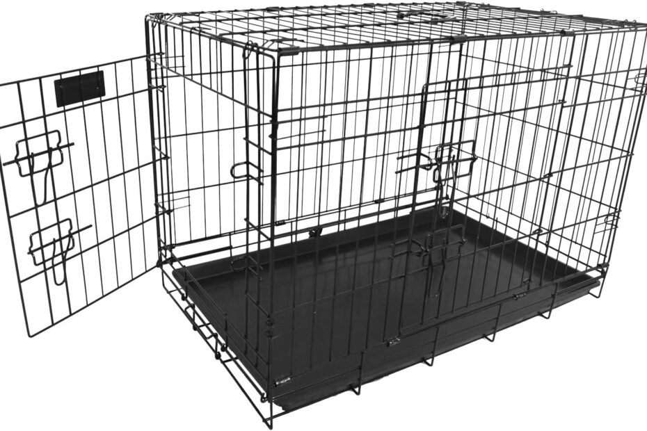 Elevon Foldable Double Door Dog Crate: The Ultimate Leak-Proof Solution for Your Pup!