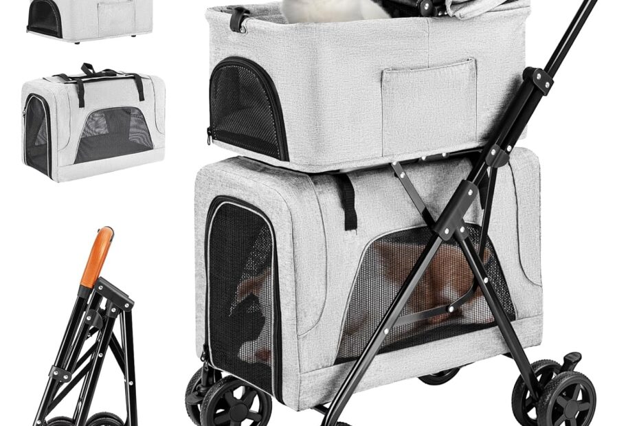 Explore the Freedom: The Ultimate Double Pet Stroller for Small Dogs and Cats!
