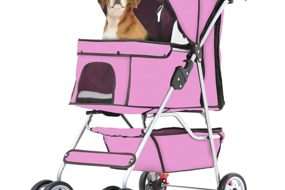 Paws on the Go: The Perfect Pink Stroller for Small Dogs and Cats!